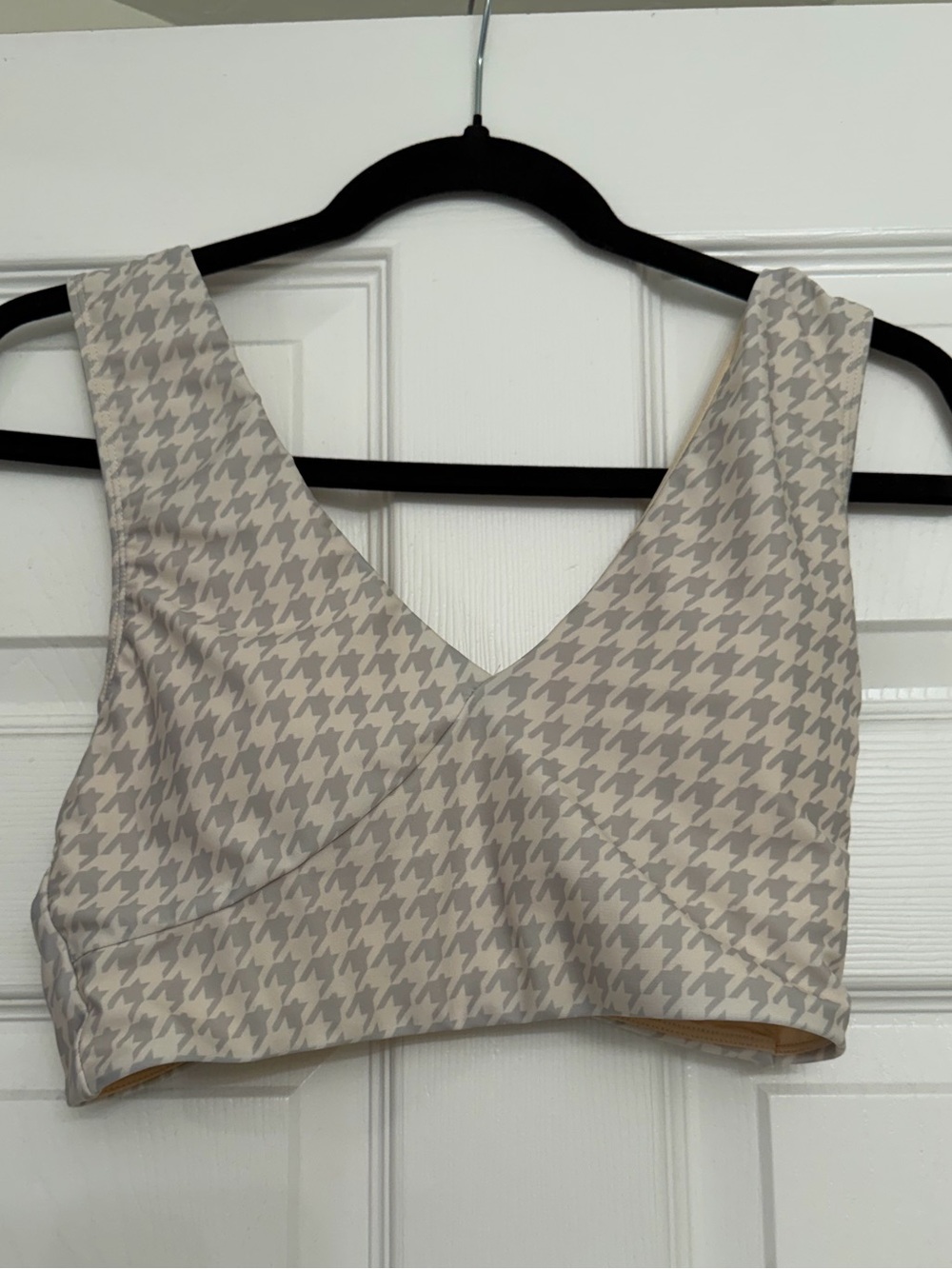Nani Swimwear houndstooth Switch V Crop top | Size Medium